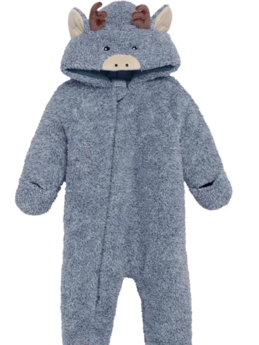 Koala Baby Reindeer Plush Hooded Fuzzy One-Piece Romper